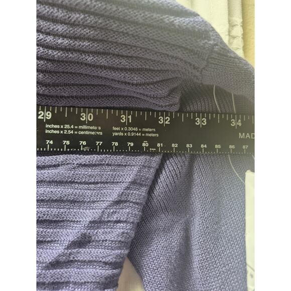 Simply Vera Wang Shirt Women Sz Medium Purple Long Sleeve Pleated Crew Neck 7634 - Picture 5 of 7